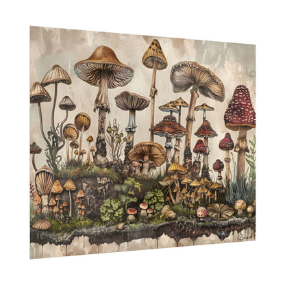 Vintage Mushroom Illustrations: A Collection of Unique Fungi - Poster