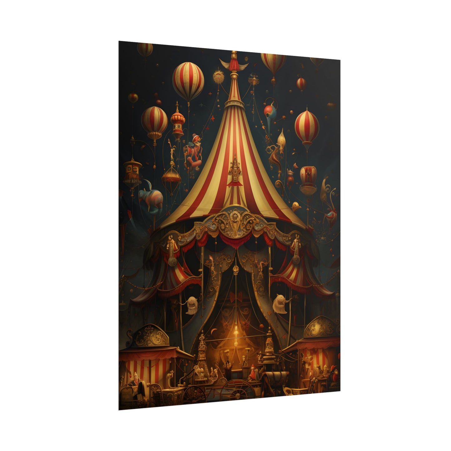 Whimsical Clockwork Circus: Fantastical Art with Vibrant Details - Poster