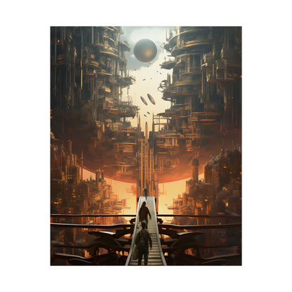 Perfect Futuristic Cityscape: Dystopian Utopia Urban Artwork - Poster