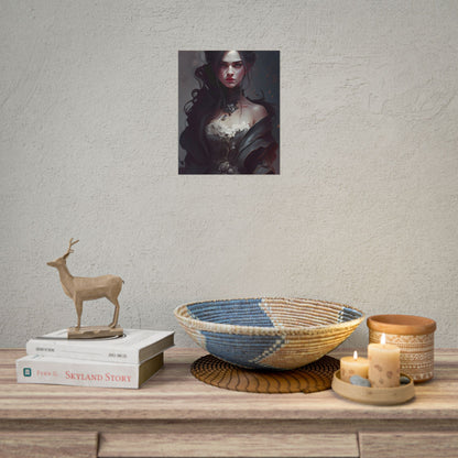 Black Haired Female Portrait: Elegant Outdoor Beauty - Poster