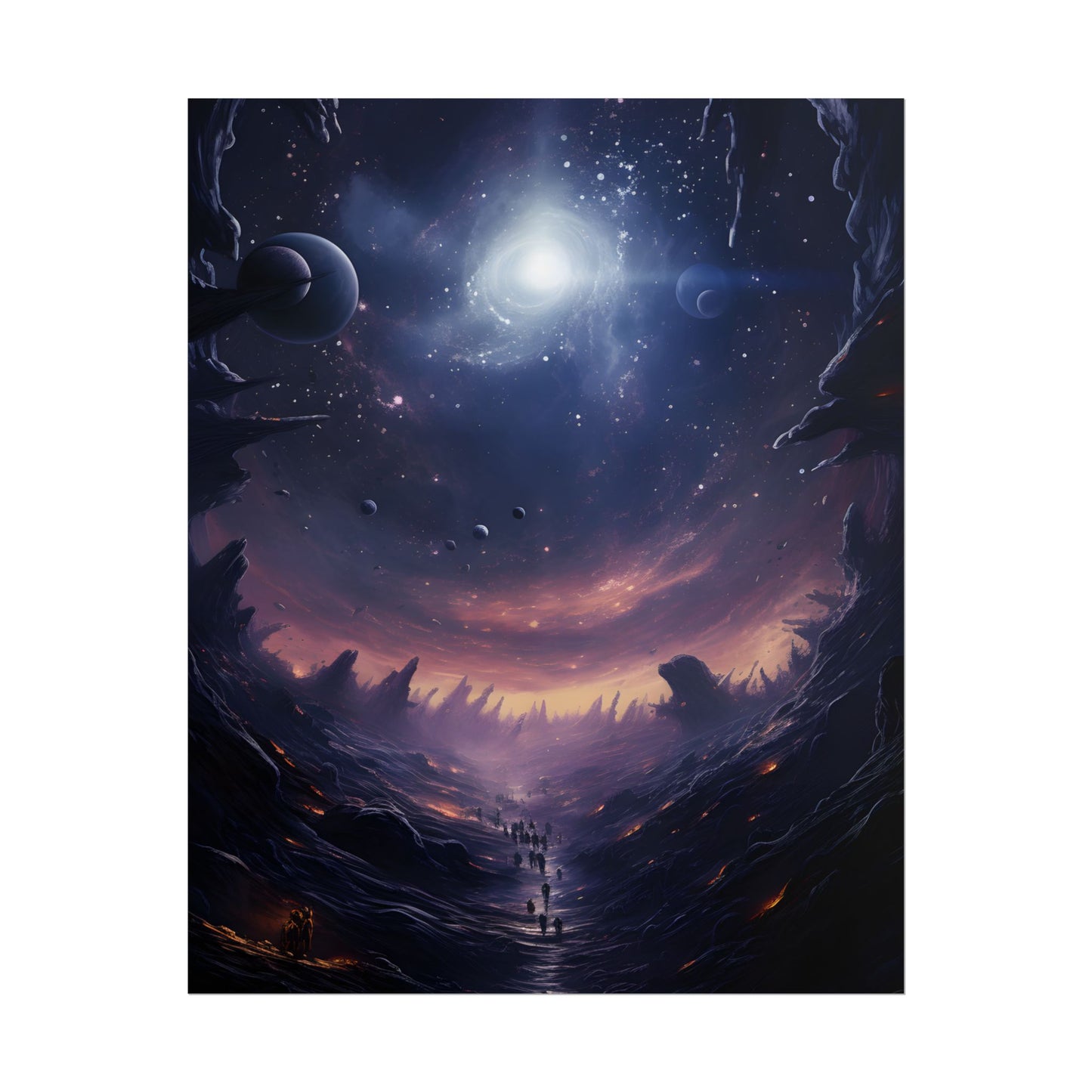Black Hole Cosmic Art: A Planetary Masterpiece - Poster