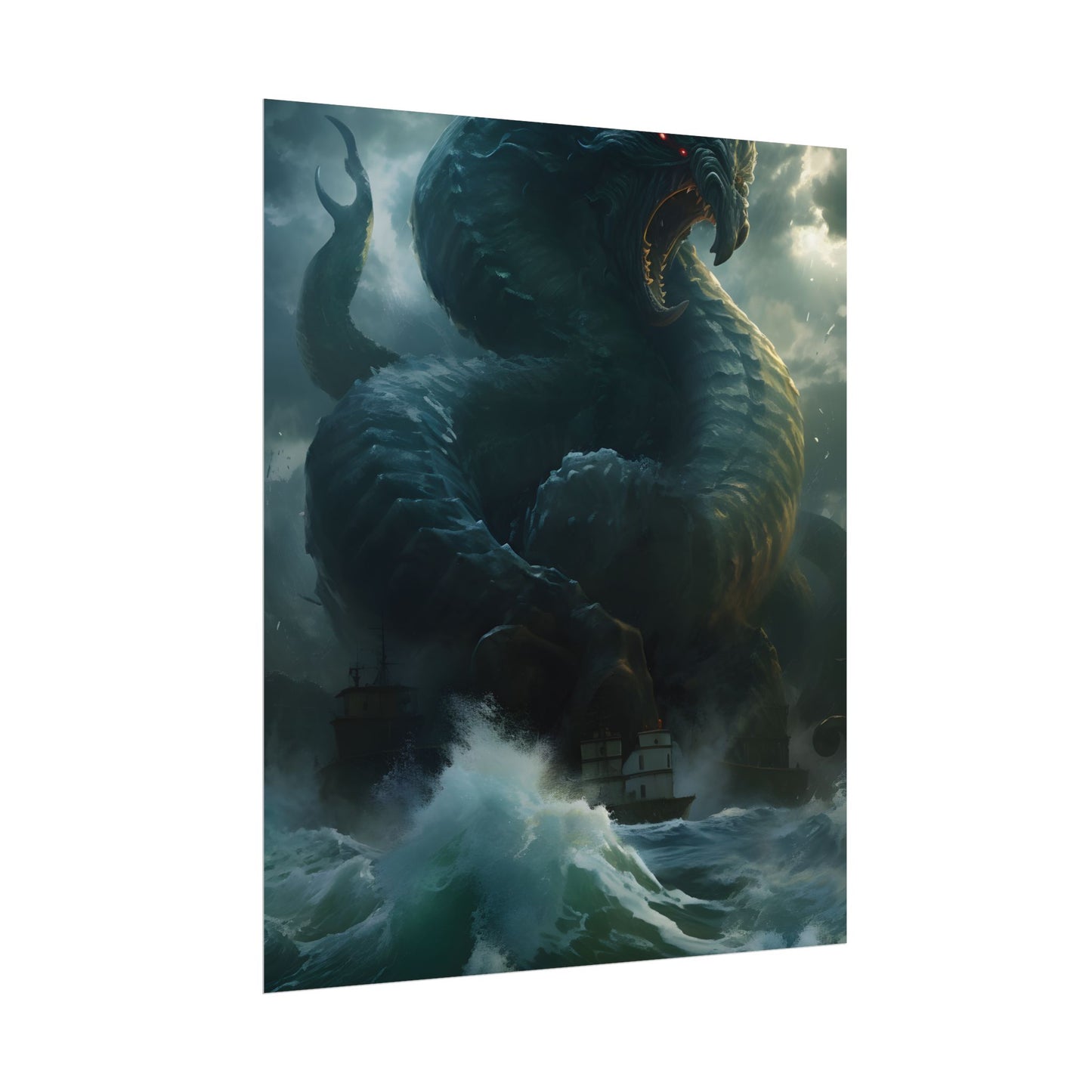 Mythic Sea Monster: Dark Ocean Artwork - Poster