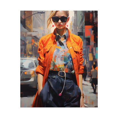 Urban Fashionista: City Chic Digital Artwork - Poster