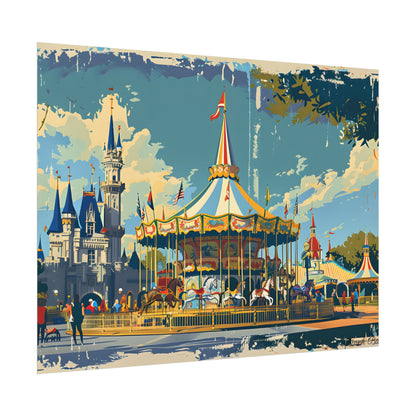 Vintage Disney Nostalgia: Retro Attraction Poster Art - Poster