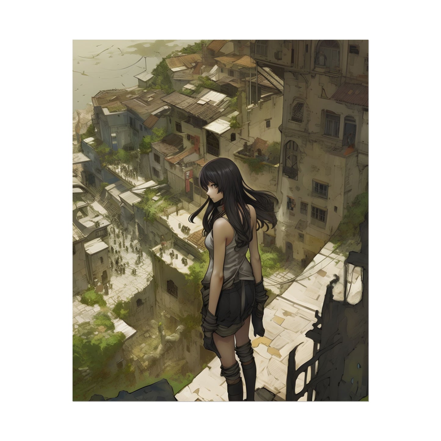 Dramatic Bird's Eye View: Mysterious Anime Encounter - Poster