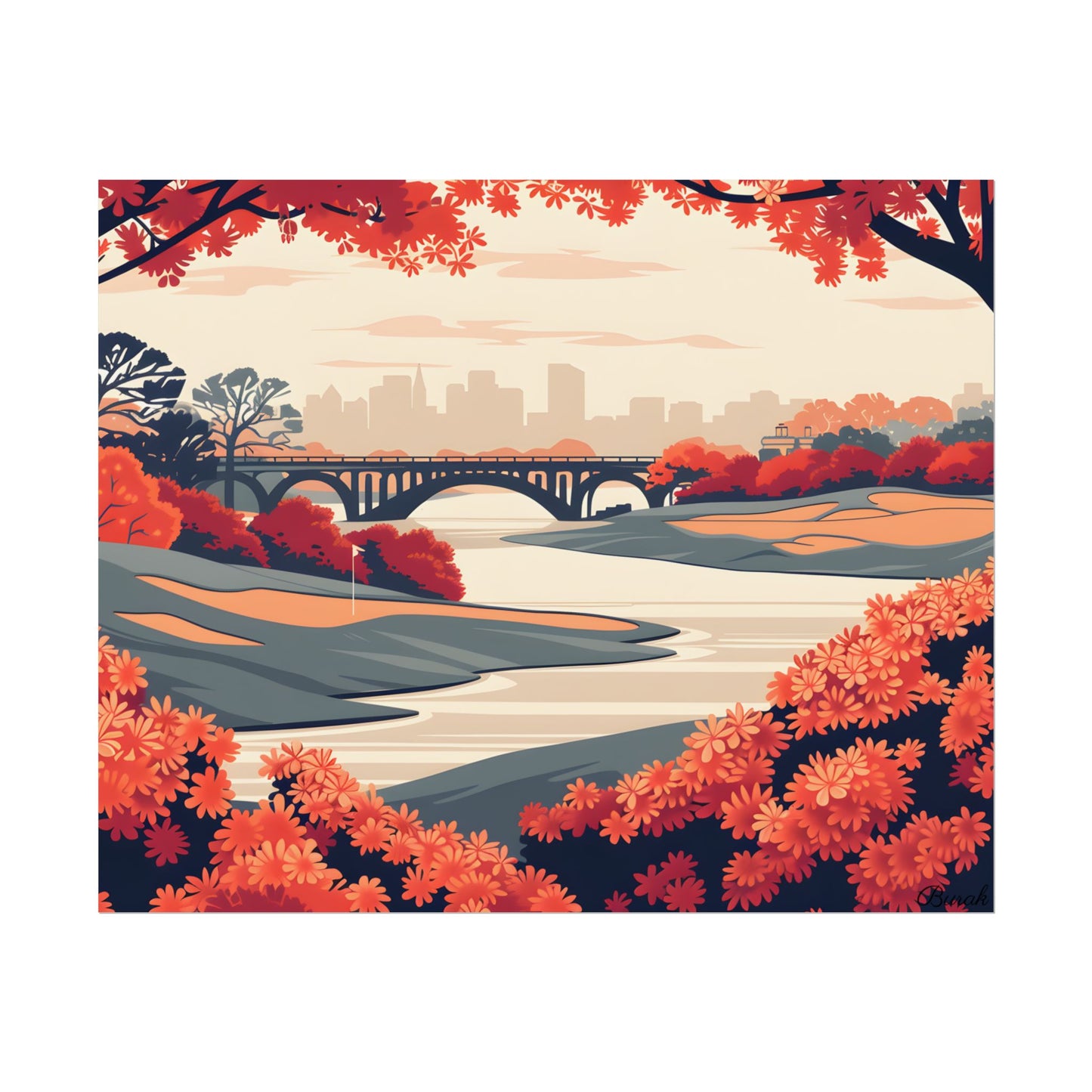 Retro Golf Course Illustration: Classic Greens - Poster