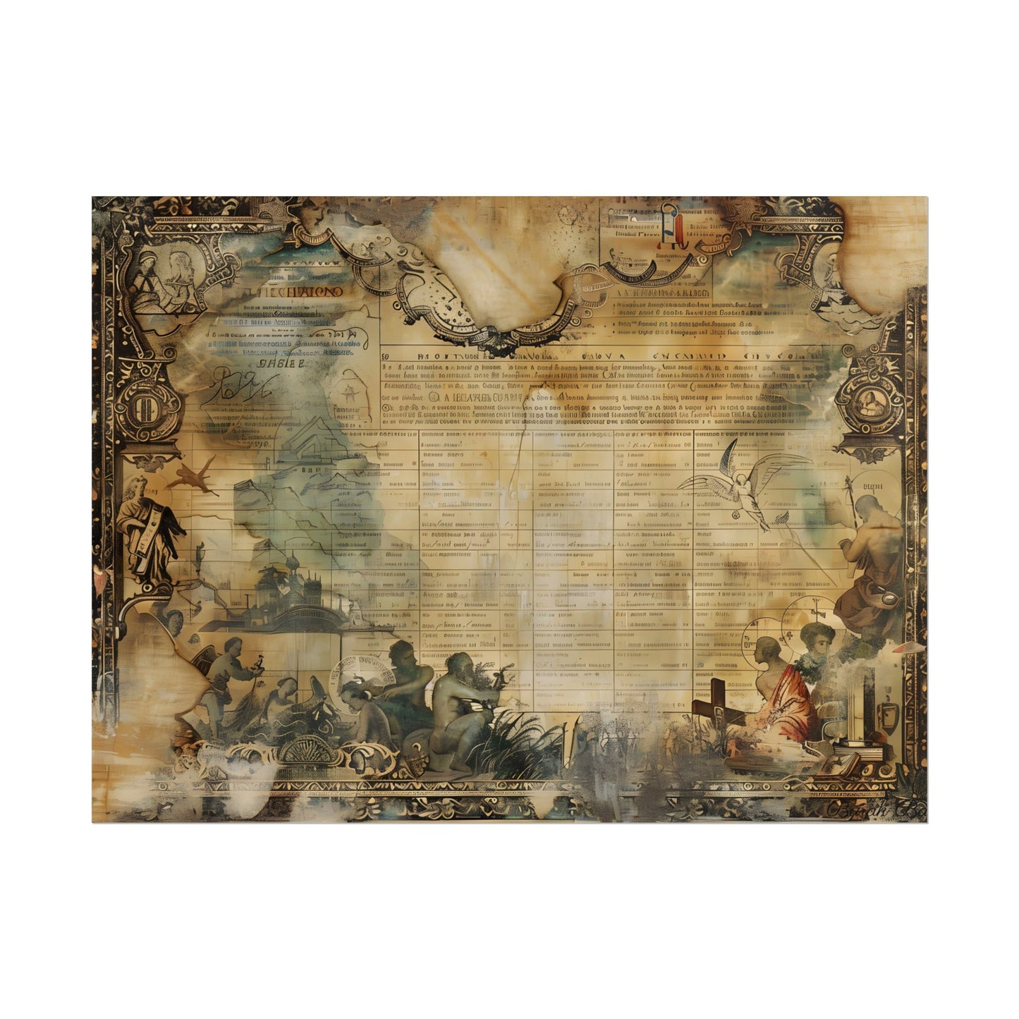 Vintage Biblical Scene: Medieval Art Poster - Poster