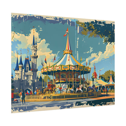 Vintage Disney Nostalgia: Retro Attraction Poster Art - Poster
