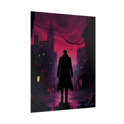 Gritty Urban Scene: Detective in Thought - Poster