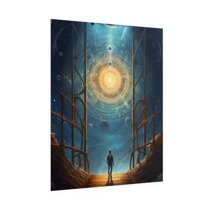 Space Explorer's Journey: Sleek Spacecraft in Stellar Odyssey - Poster