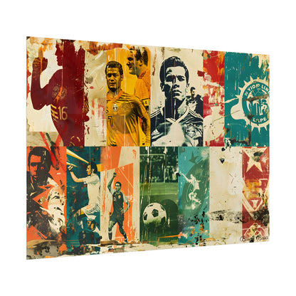 Vintage Soccer Posters: Retro Sports Art Collage - Poster