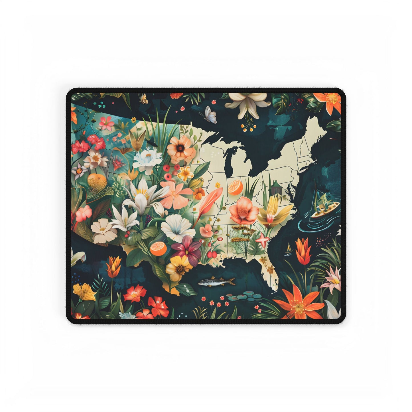 Beautiful Florida State Map: Vibrant Geographic Artwork - Desk Mat