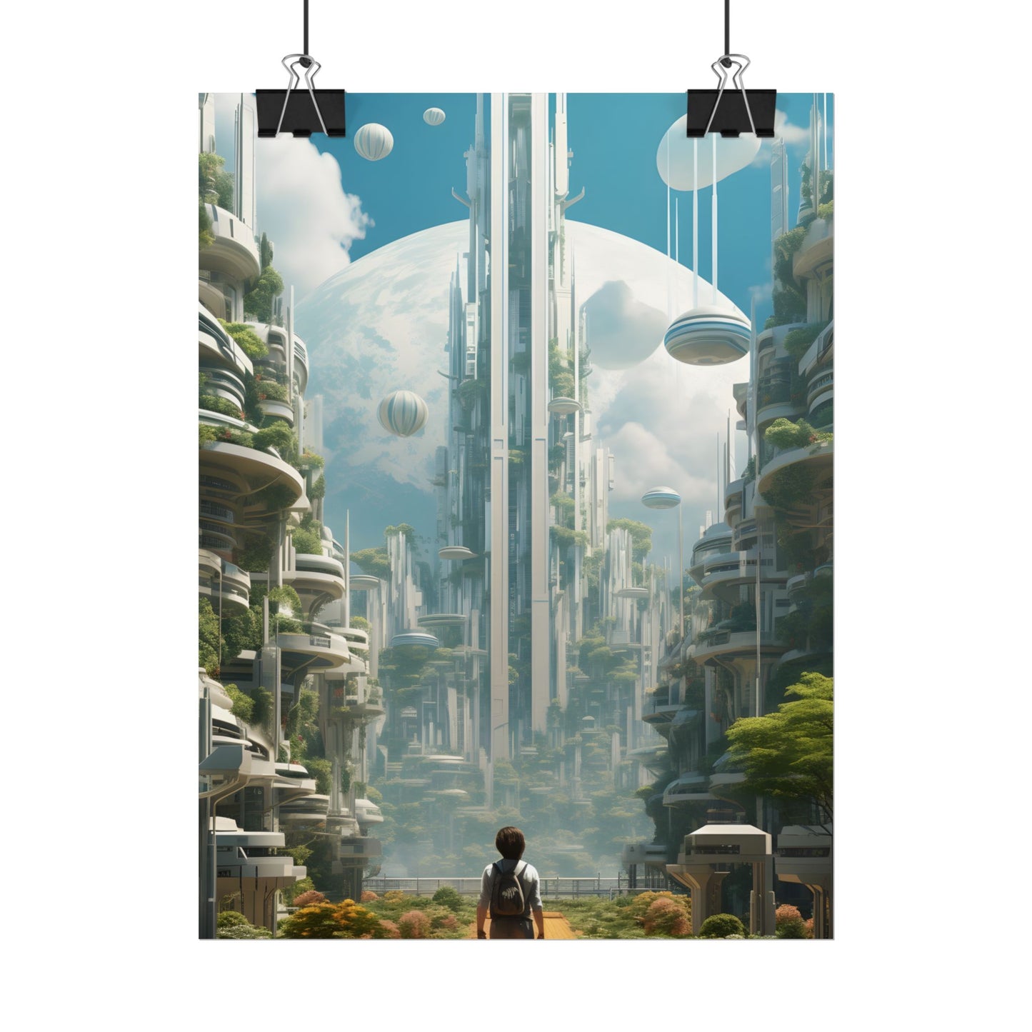 Dystopian Utopia: Futuristic Cityscape Under Oppression - Poster