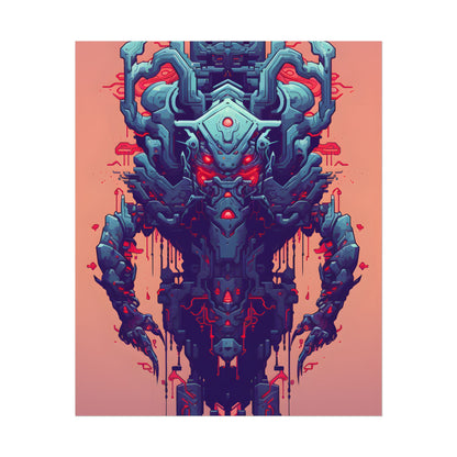 Neon Pixel Pets: Cyberpunk Synthwave Digital Art - Poster