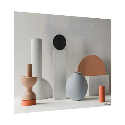 Minimalist Simple Geometric Jewelry: Close-Up View - Poster