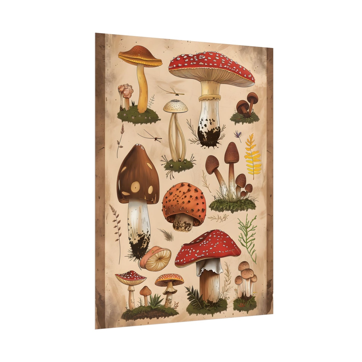 Vibrant Mushroom Species Poster: A Colorful Collection - Poster