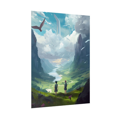 Tranquil Meadow Figures: Realistic Painting of People - Poster