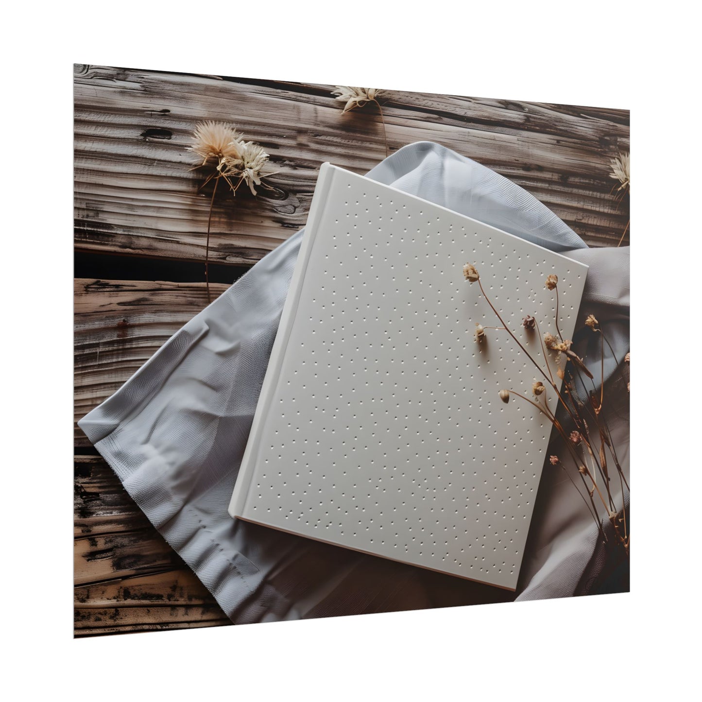 Minimalist Notebook with Embossed Dot Pattern - Poster