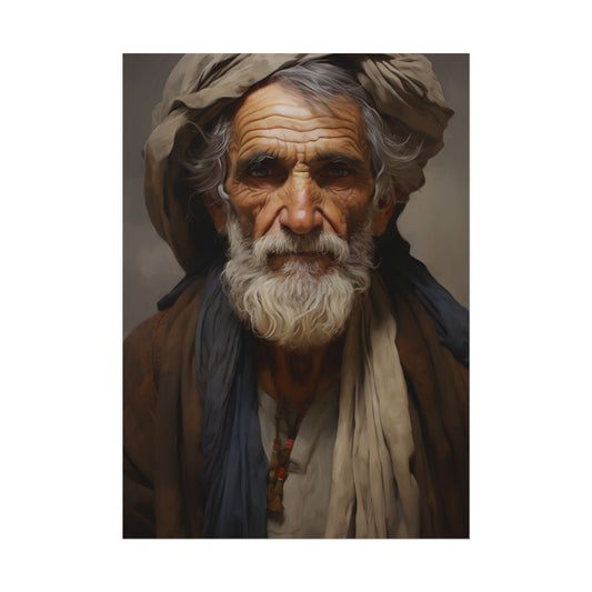 Elderly Wisdom: Serene Portrait Artwork - Poster