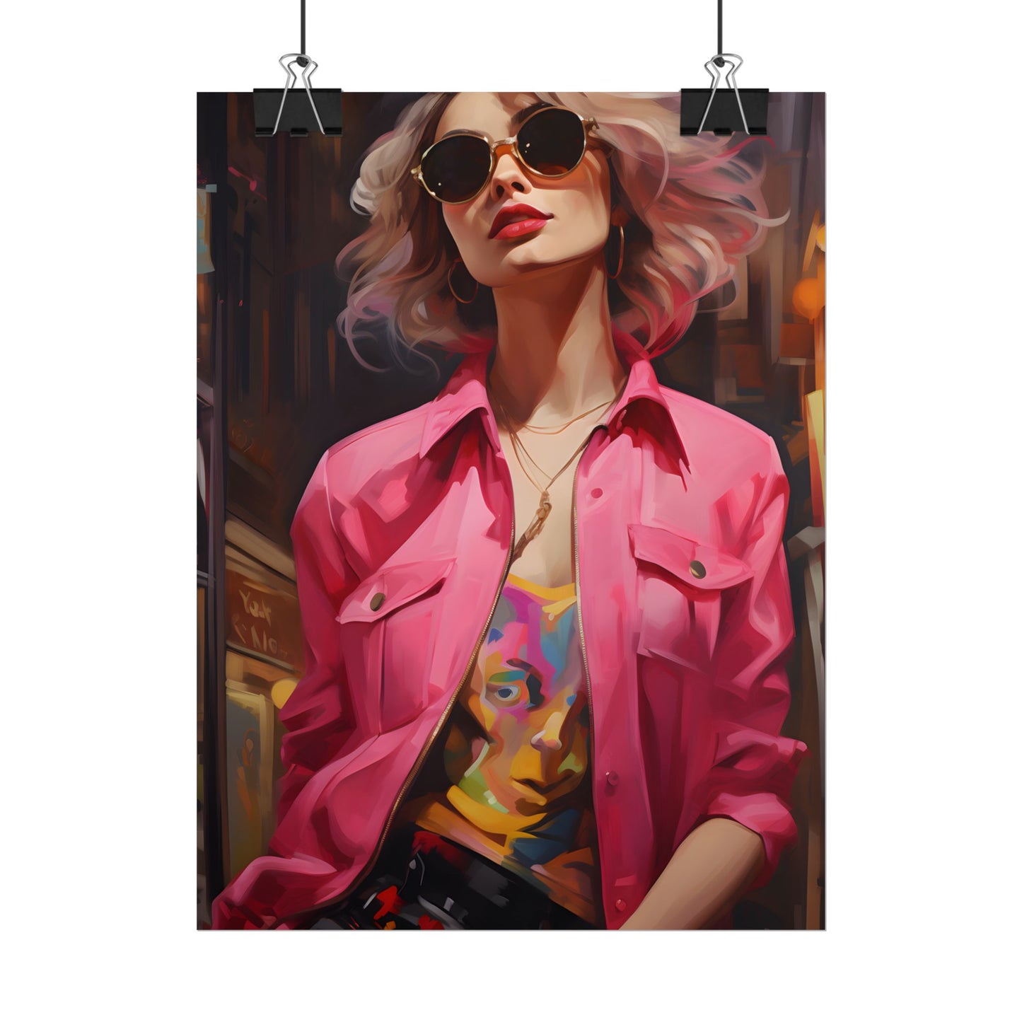 Urban Fashionista: City Chic Style Portrait - Poster