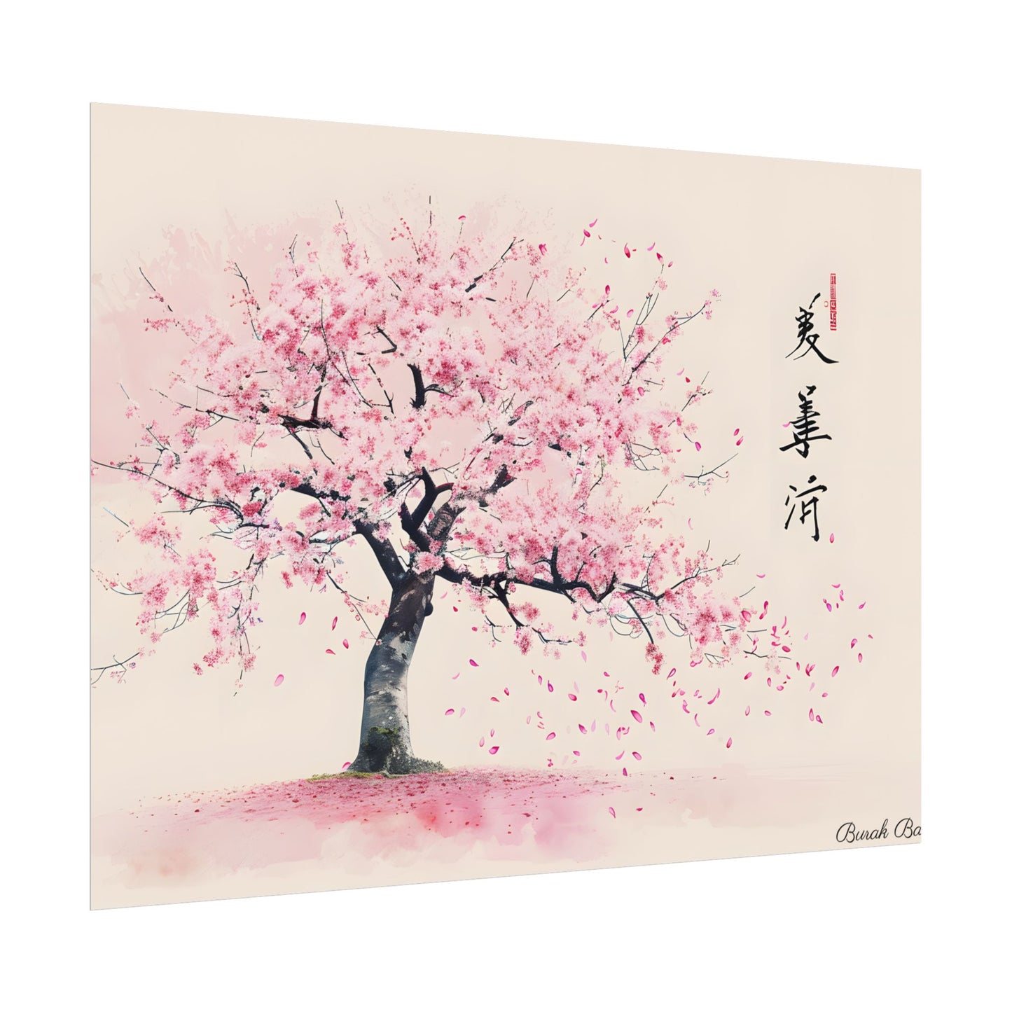 Japanese Cherry Blossom Art: Springtime Painting - Poster