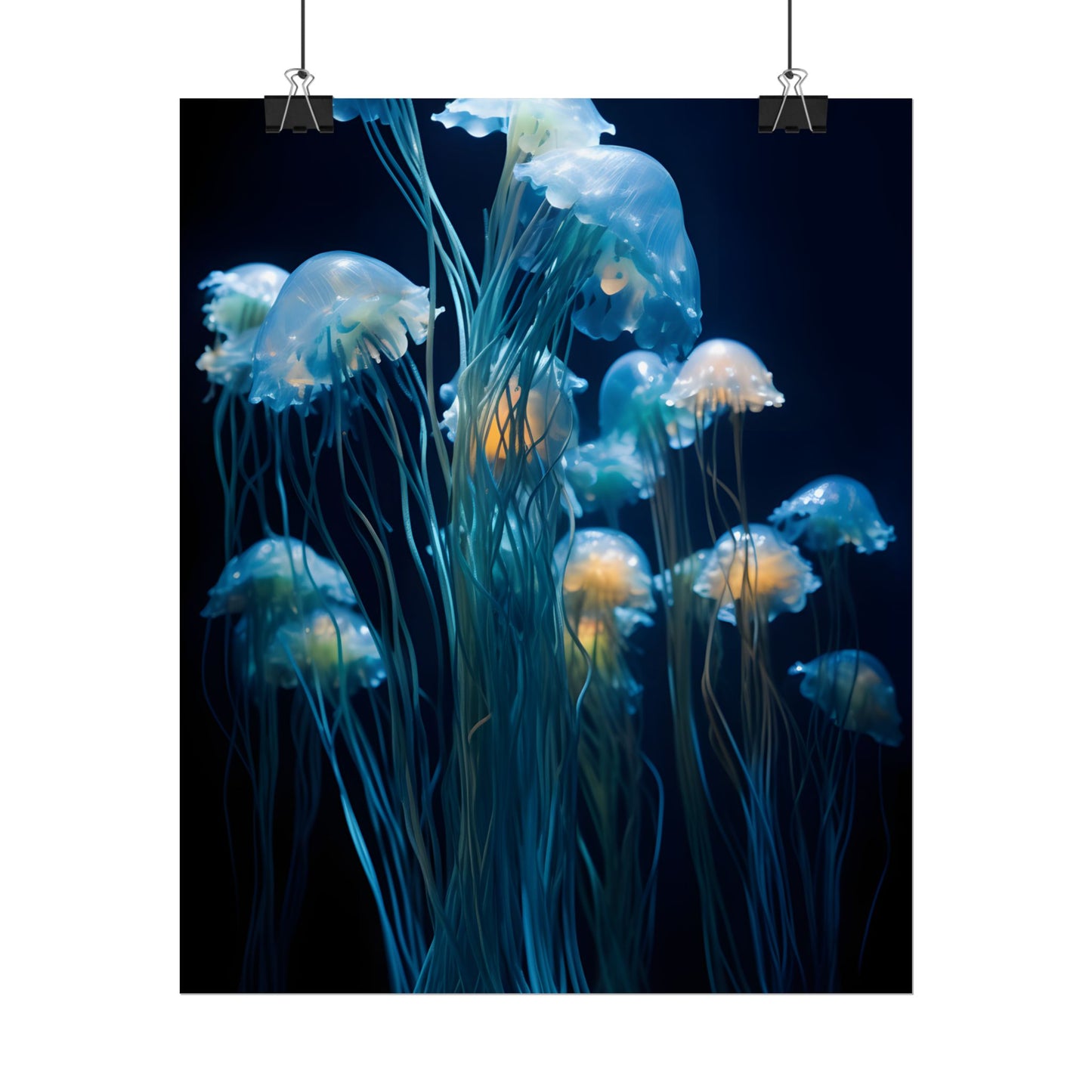 Bioluminescent Oceanic Ballet: Dancer's Magical Night Performance - Poster