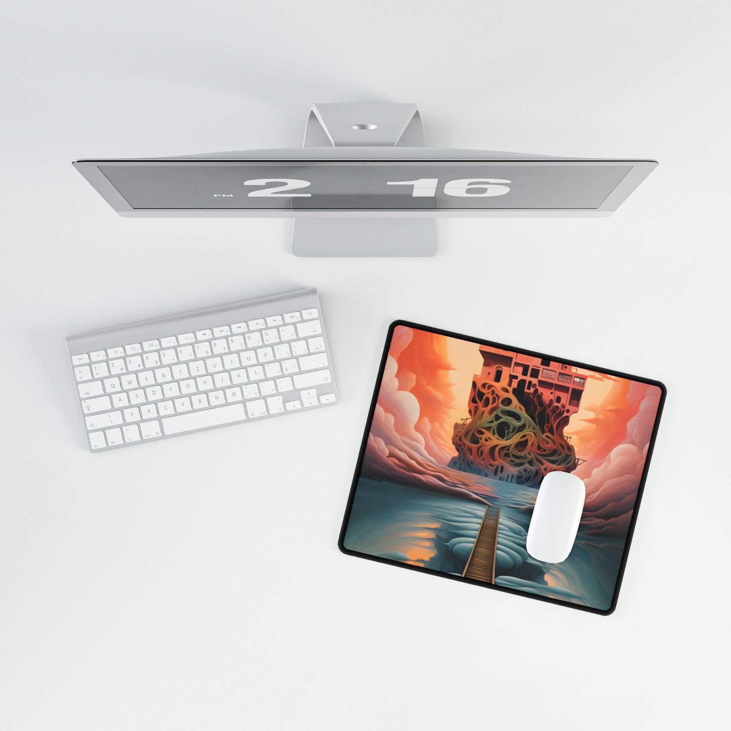 Surreal Dreamscape: Psychedelic Artwork - Desk Mat