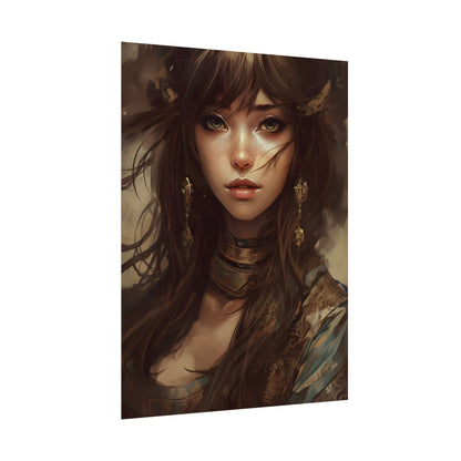 Enchanting Brunette Portrait: Gentle Beauty - Poster