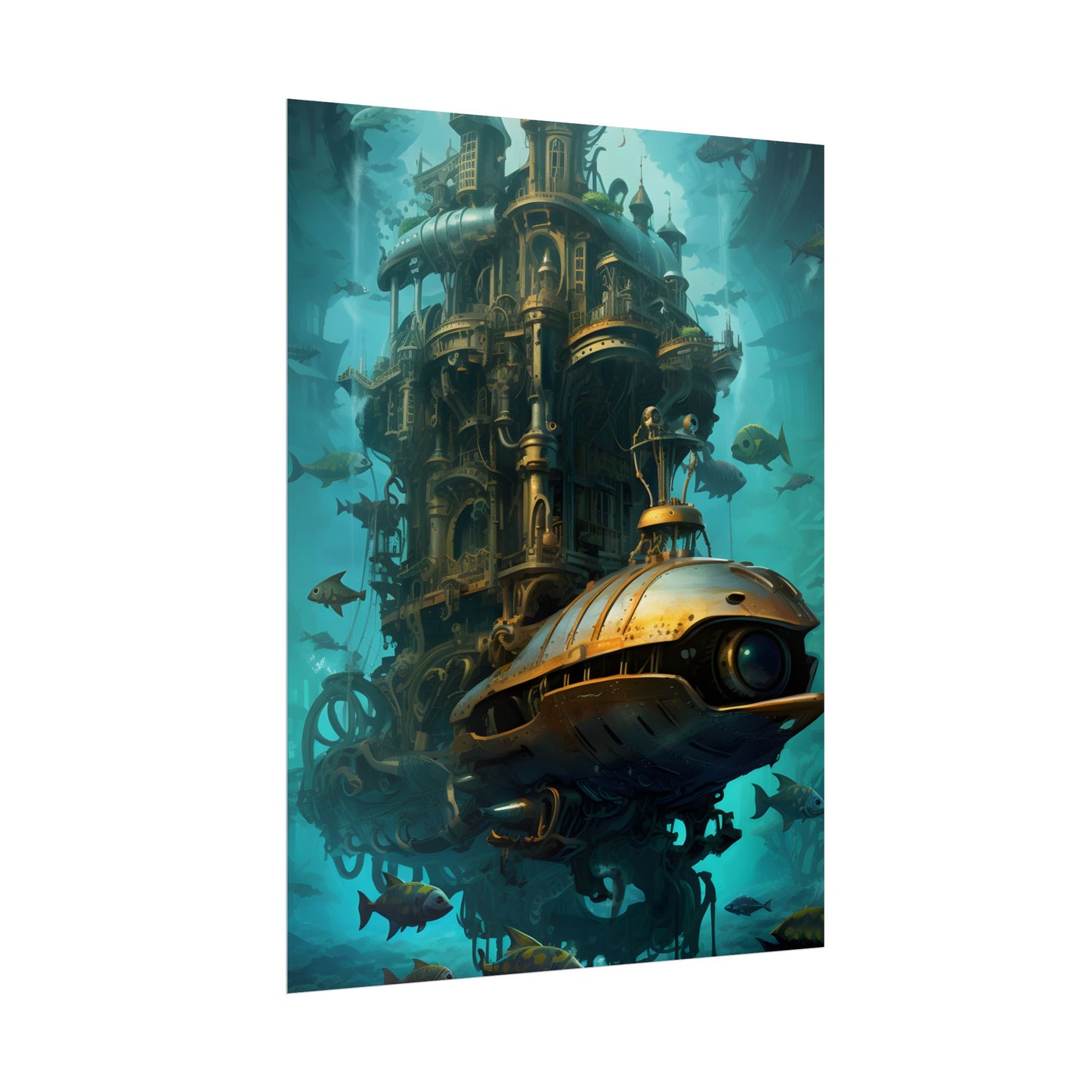 Steampunk Oceanic Adventure: Brass Skirted Explorer - Poster