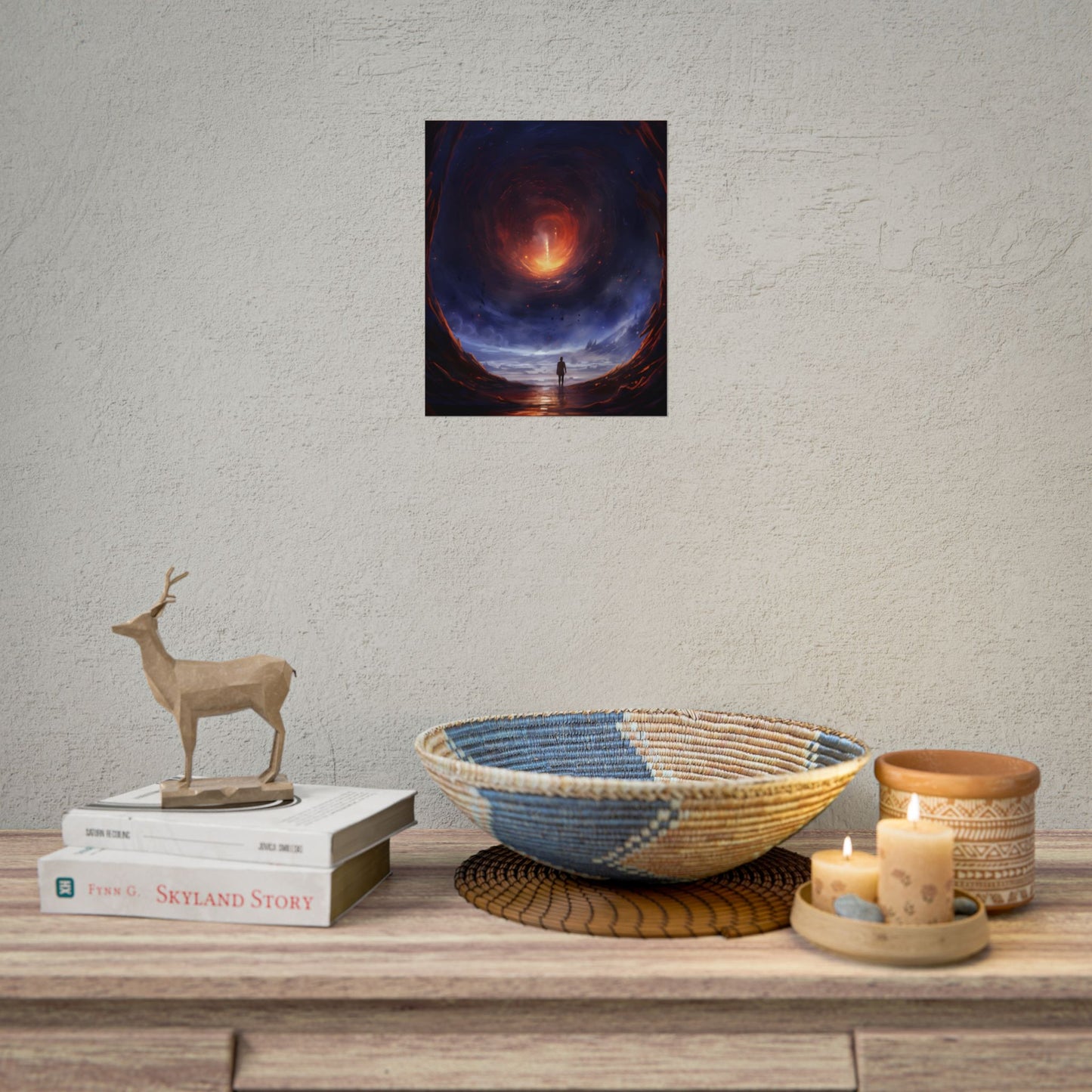 Mysterious Black Hole Cosmos: Space Art with Planetary Orbits - Poster