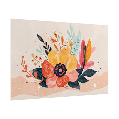 Blooming Growth: Vibrant Flower Artwork - Poster
