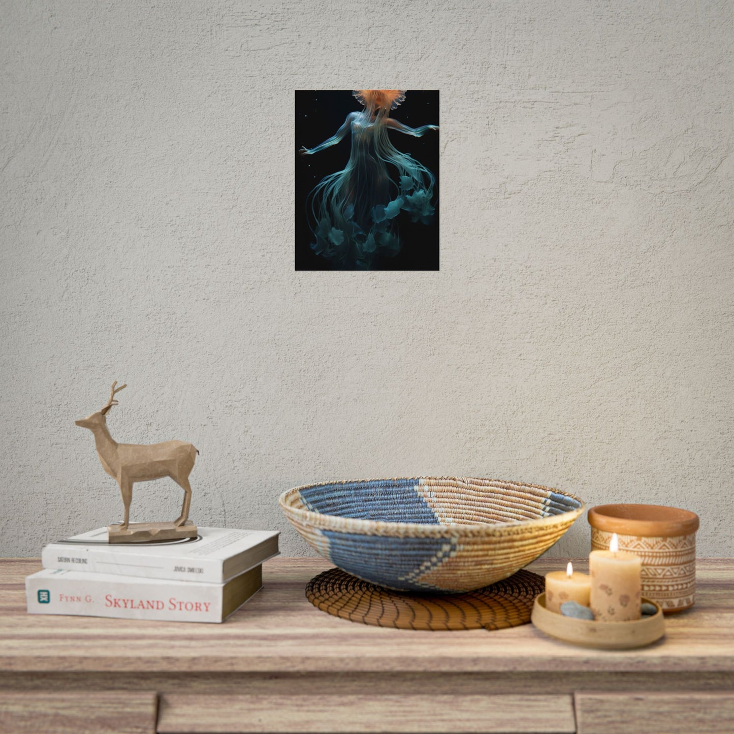 Underwater ballet of luminescent beauty: A dance in motion with oceanic harmony - Poster