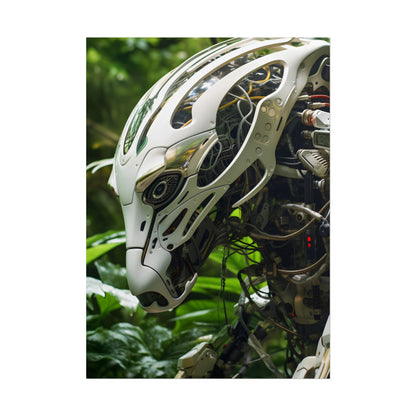 Tranquil Wildlife Sanctuary: AI-Operated Robot in Nature's Harmony - Poster
