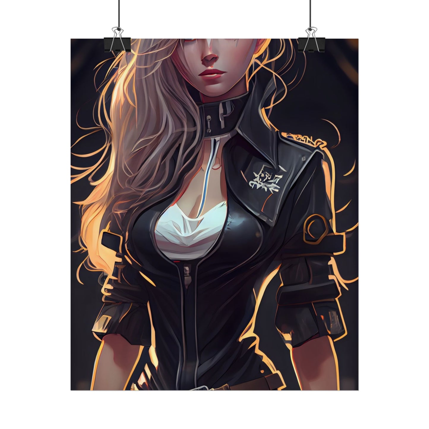 Blonde Female Police Officer: Calm Professional in Hotel Lobby - Poster