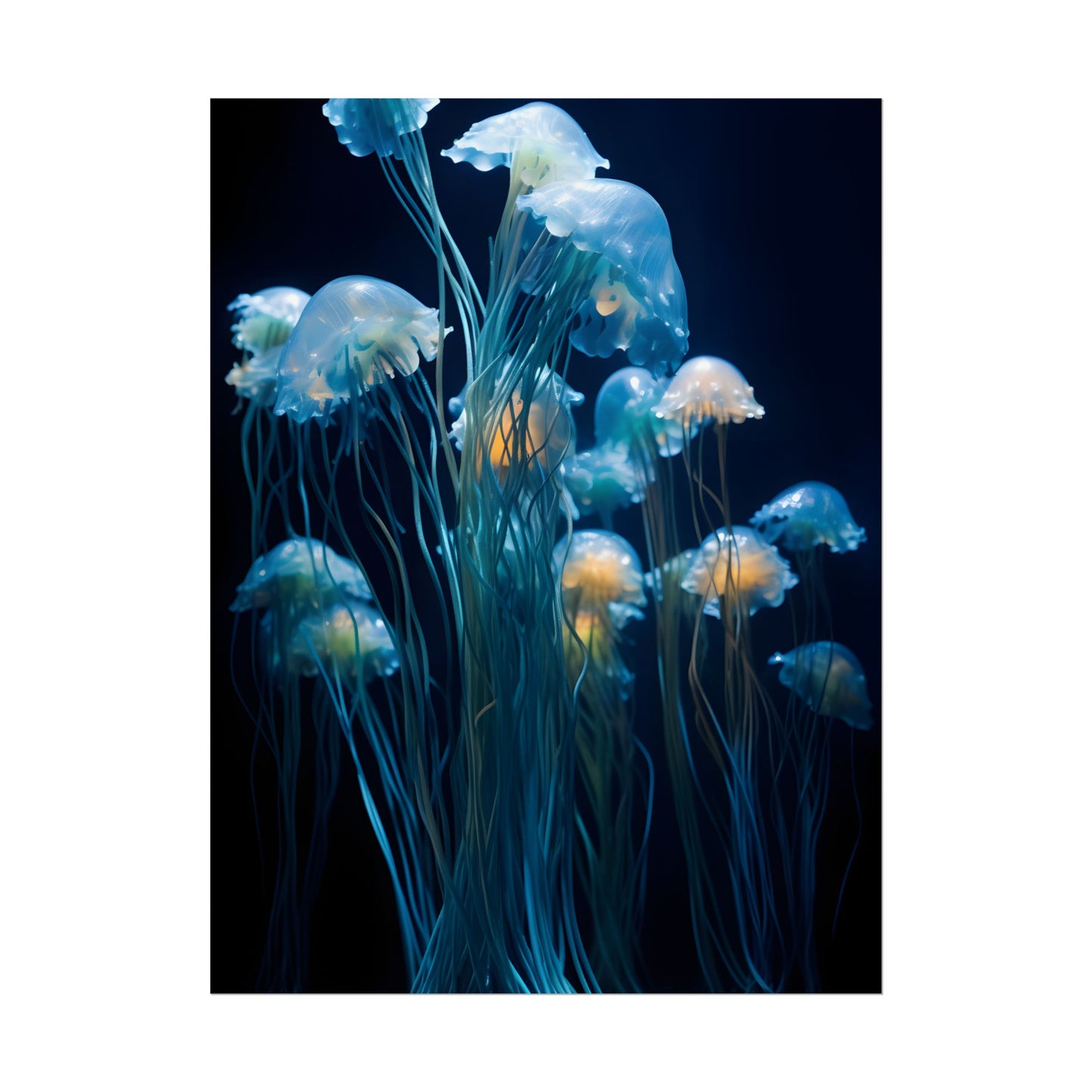 Bioluminescent Oceanic Ballet: Dancer's Magical Night Performance - Poster