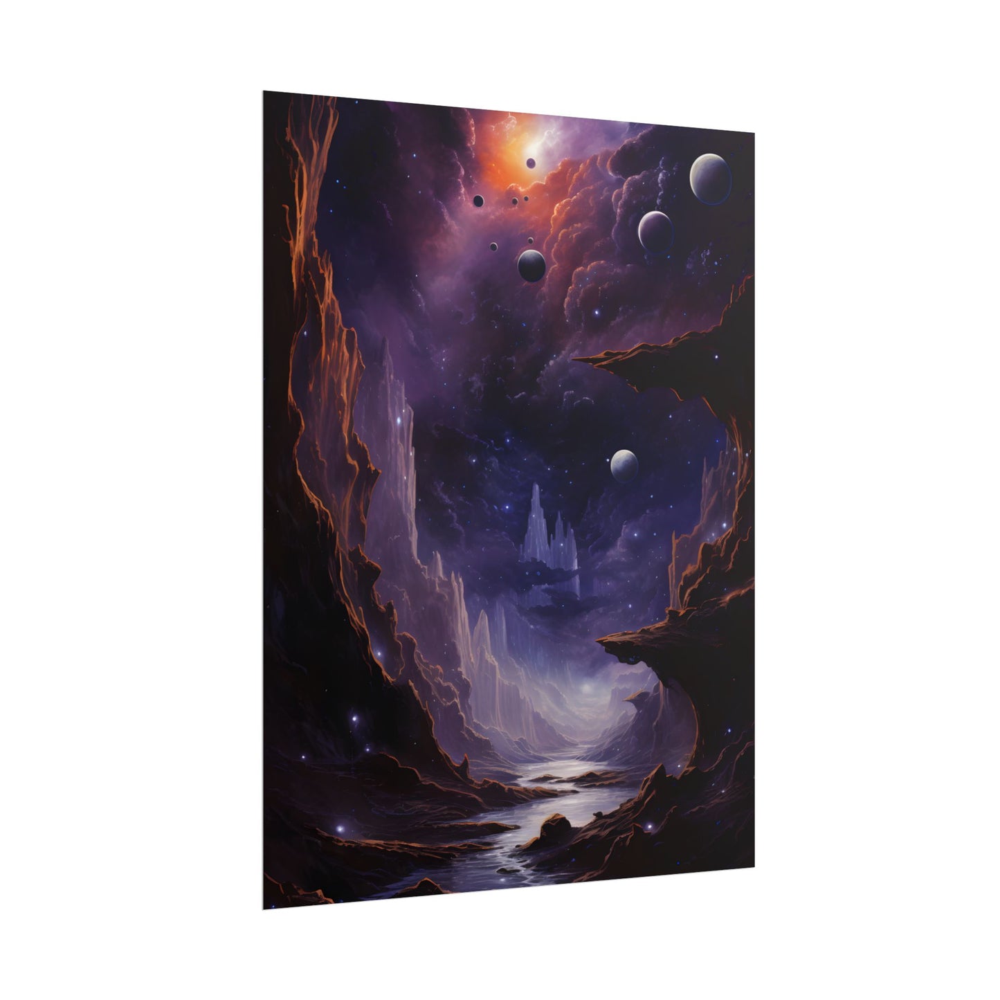 Black Hole Cosmic Odyssey: A Massive Planet's Journey Through Space - Poster