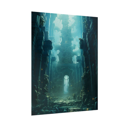 Lost Underwater Civilization: Ancient Ruins in Sunken Depths - Poster