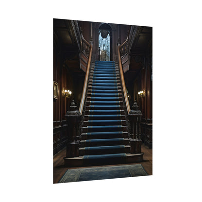 Haunted Gothic Mansion: Spooky Victorian Atmosphere Artwork - Poster