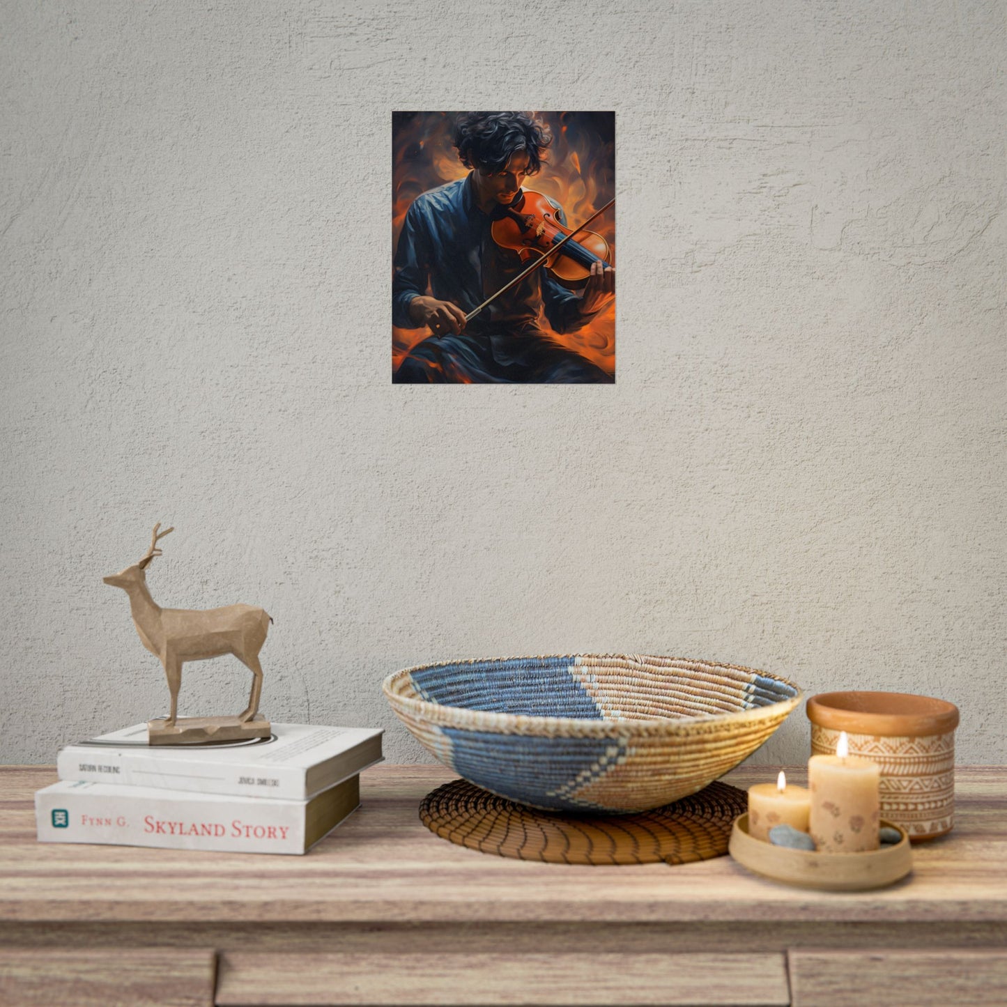 Mysterious Musician Portrait: Enigmatic Eyes Artwork - Poster