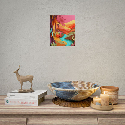 Vibrant Paper Quilled Canyon: Eye-Catching Landscape Art - Poster
