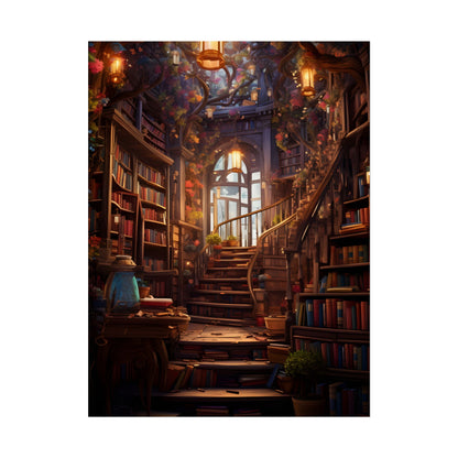 Whimsical Bookshop: Enchanting Magical Artwork - Poster