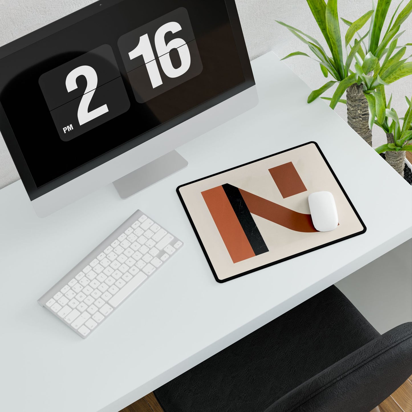 Modern Minimalist Poster: Unique 62097 Number Artwork - Desk Mat