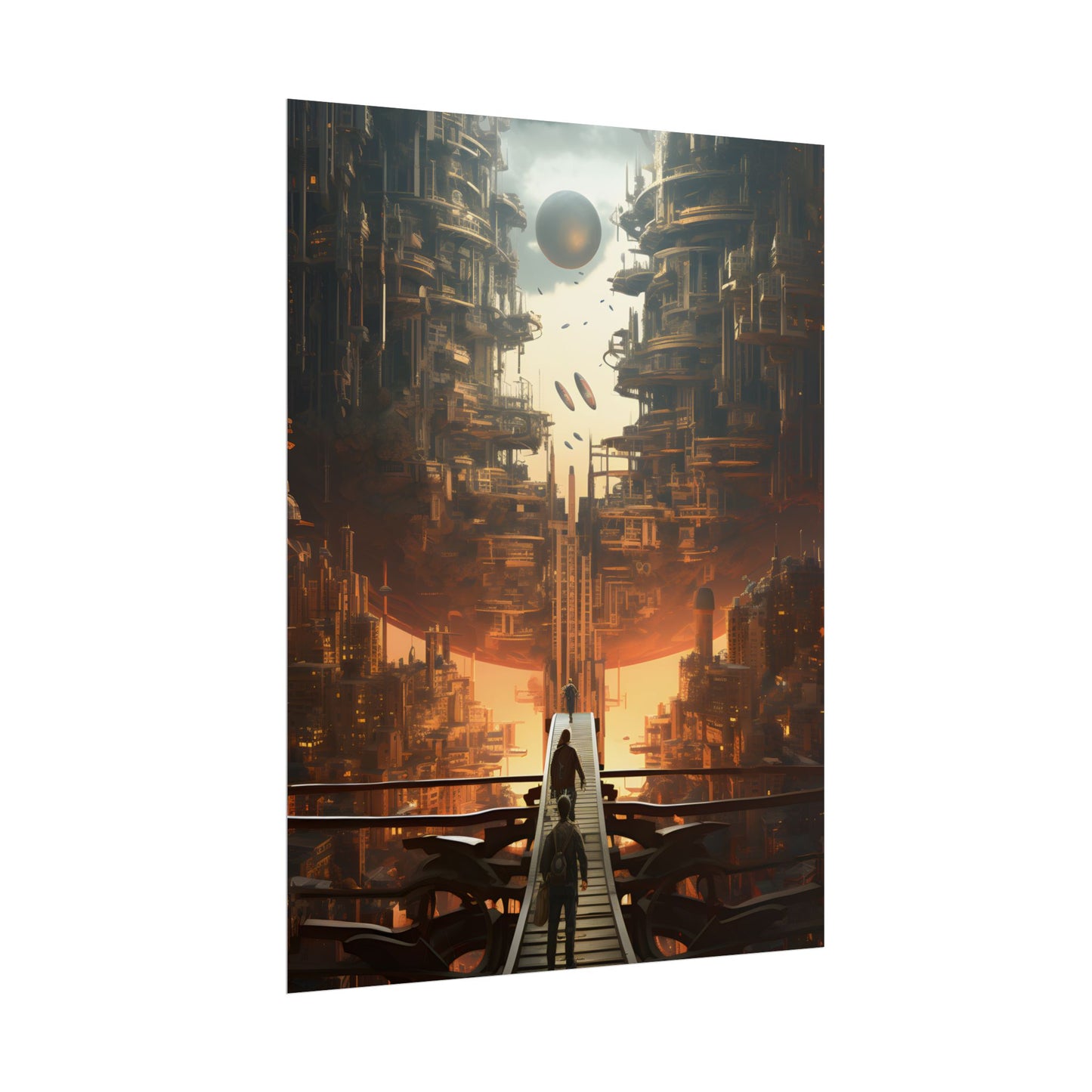 Perfect Futuristic Cityscape: Dystopian Utopia Urban Artwork - Poster