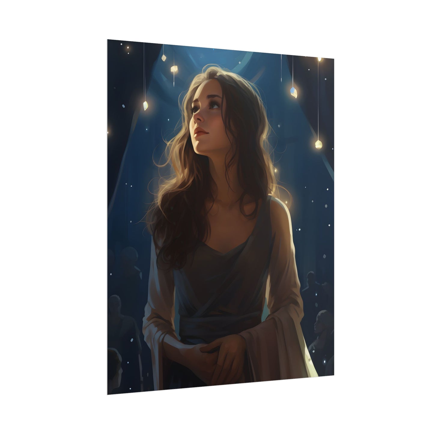 Contemplative Moment: A Person in Reflection - Dark Colored Portrait - Poster