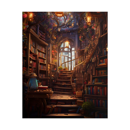 Whimsical Bookshop: Enchanting Magical Artwork - Poster