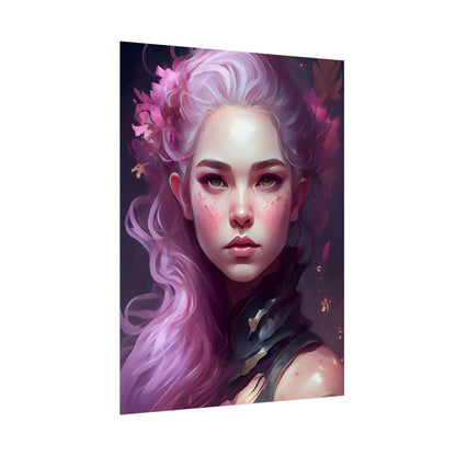 Astonishing Female Portrait with Pink Hair: Dre Artwork - Poster