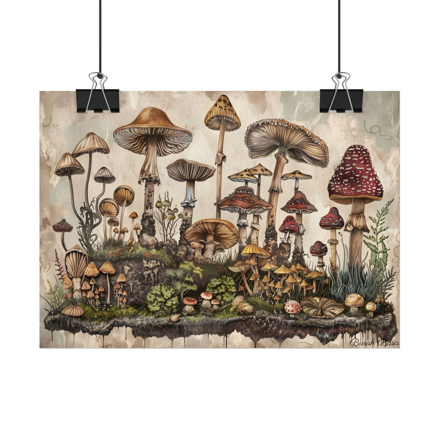 Vintage Mushroom Illustrations: A Collection of Unique Fungi - Poster