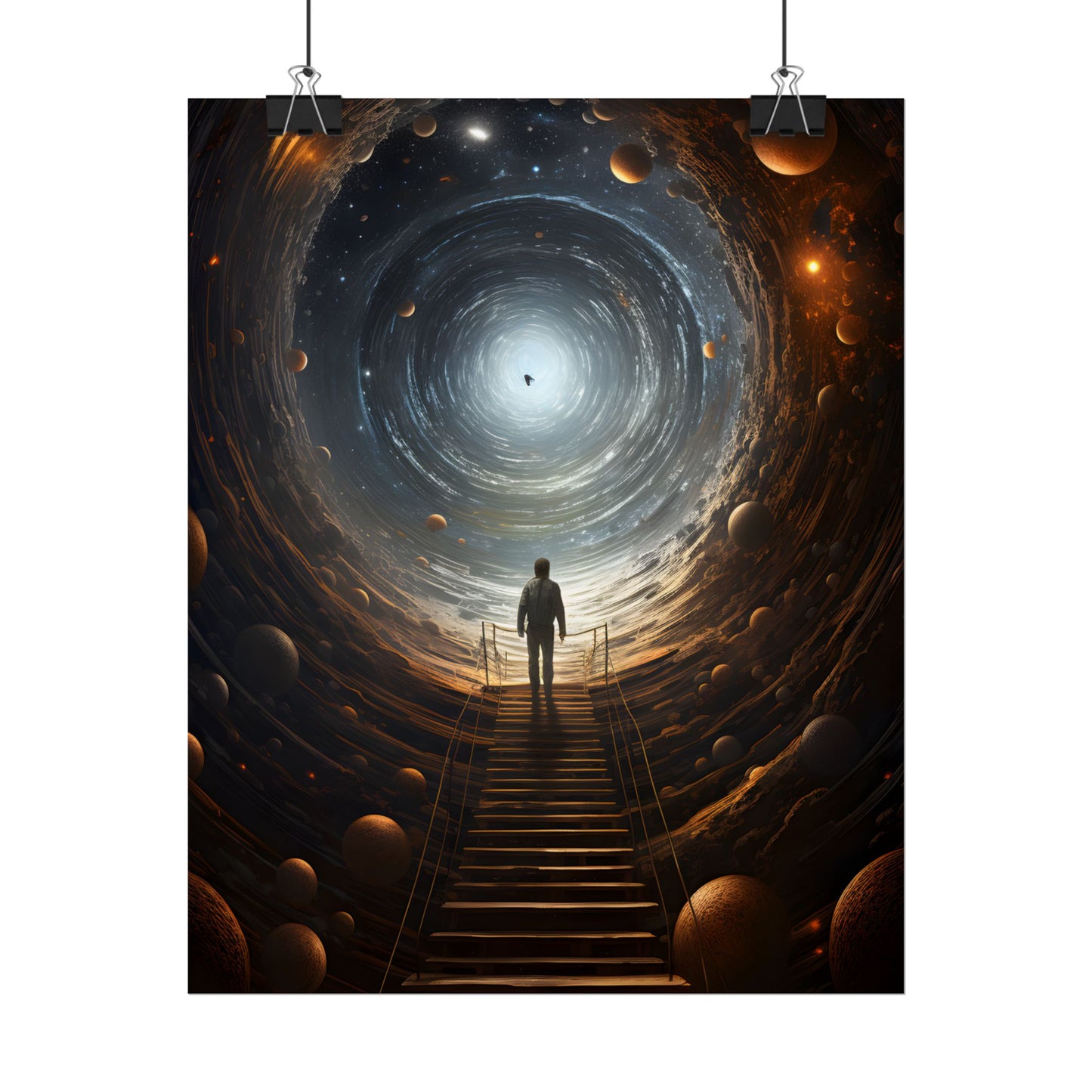 Space-Time Explorer: Intrepid Journey in Black and White - Poster