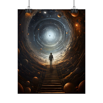 Space-Time Explorer: Intrepid Journey in Black and White - Poster