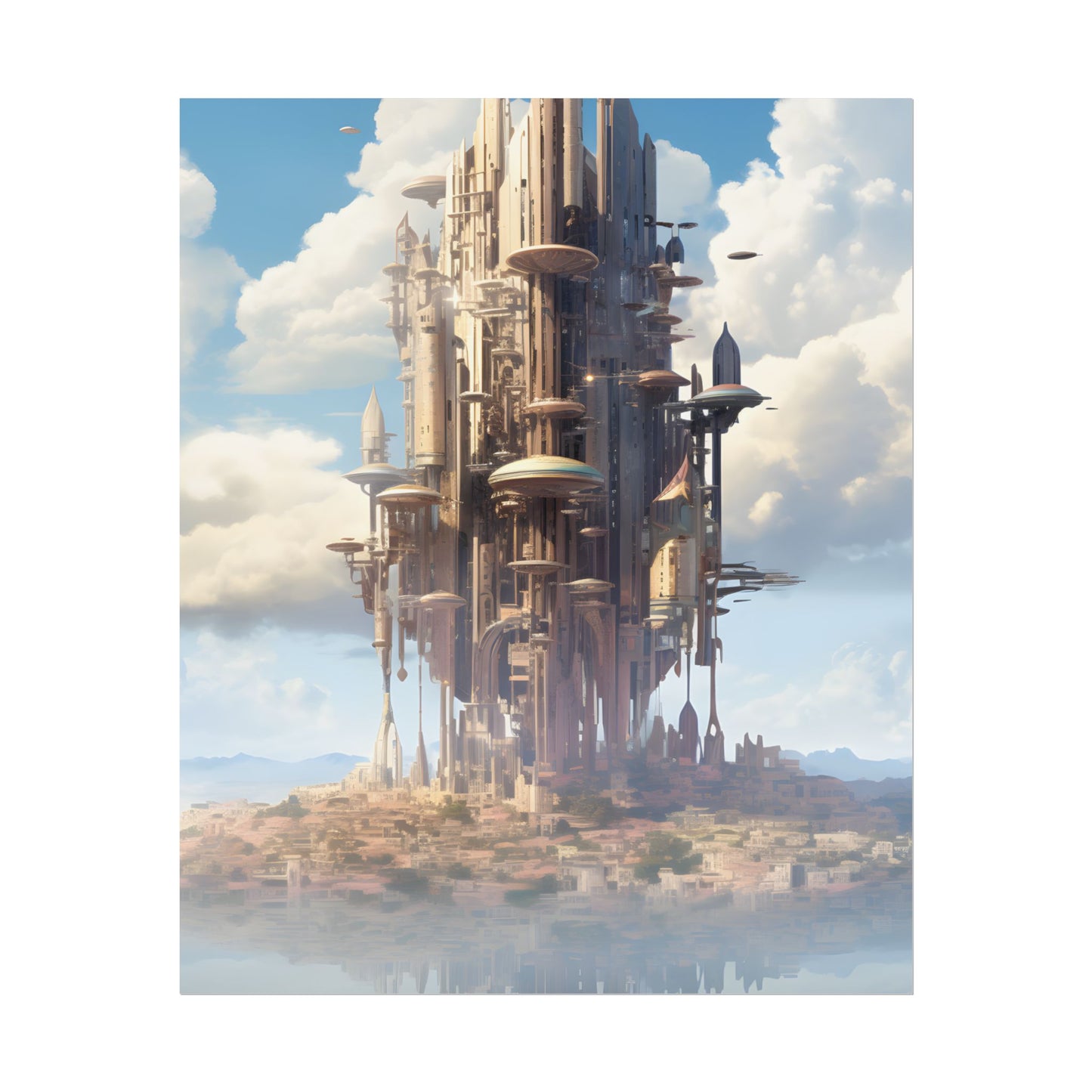Breathtaking Floating Cityscape: Columbia 6 Digital Art - Poster